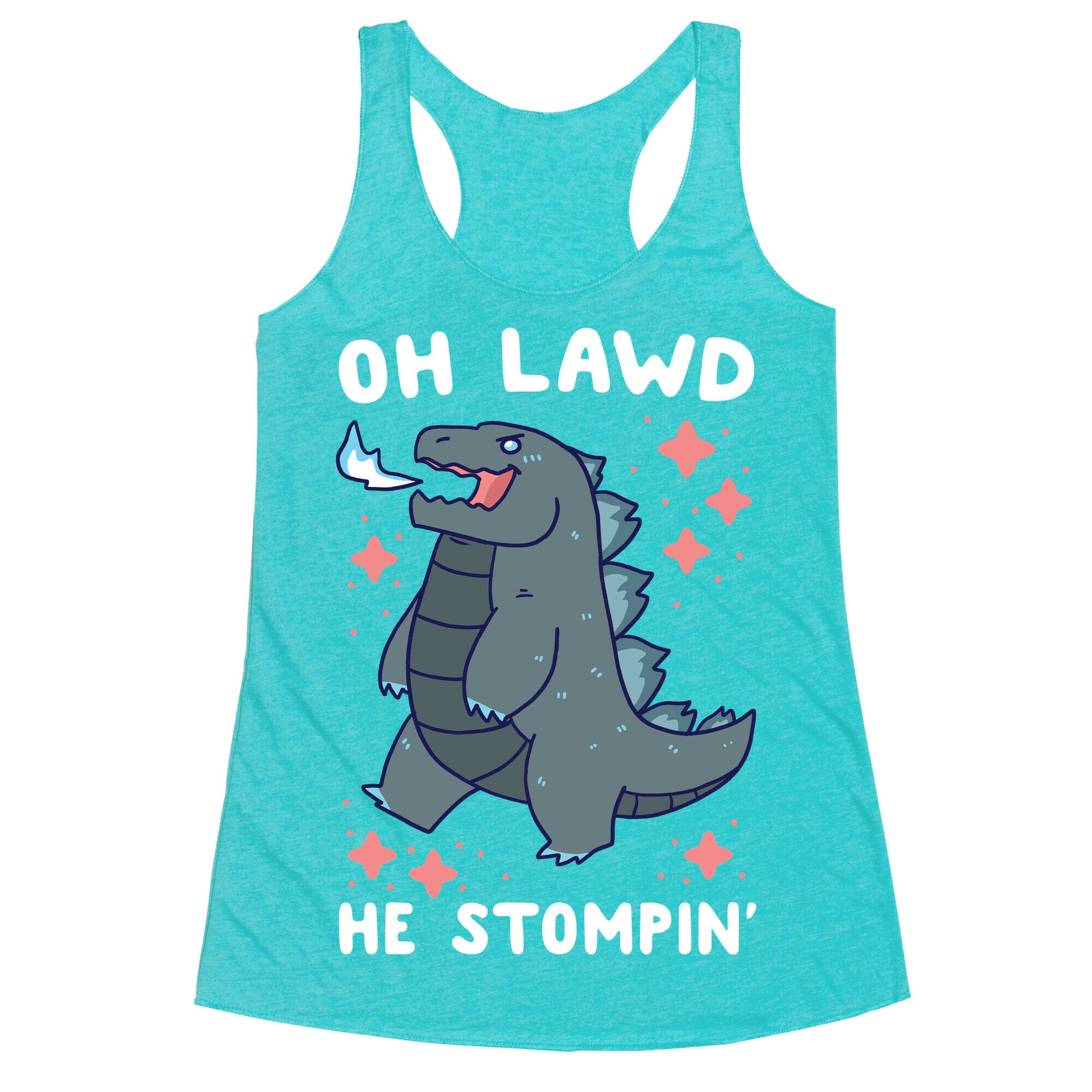 Oh Lawd, He Stompin' Racerback Tank
